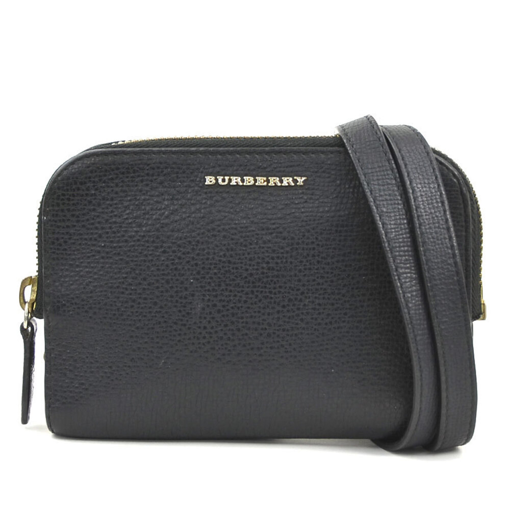 Burberry BURBERRY Shoulder Bag Leather Black Women's r11451a